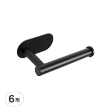 Hi Uncle 黏貼式不鏽鋼衛生紙架, 黑色, 6個