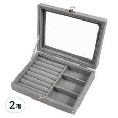 퍼셀론 여성용 플란넬 액세서리 수납함 3칸, 그레이, 2개