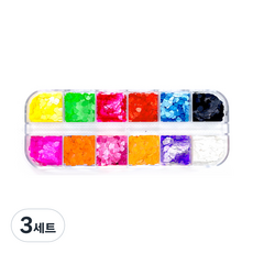 네일스케치 비비드 네일 하트글리터 12종 세트, 혼합색상, 3세트