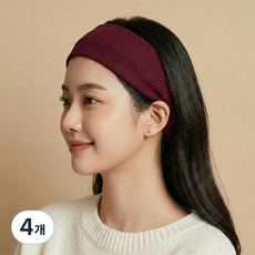 라라듀 탄성 스포츠 헤어밴드, 와인, 4개