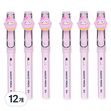 아이비스코리아 마스코트 무한연필 펭귄클립 HB, 핑크, 12개