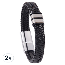 퍼스트리버 감성 패션팔찌 투 버튼 19cm, 2개