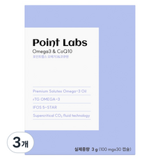 포인트랩스 반려동물 오메가3+코큐텐 3g, 3개, 오메가3, 30정