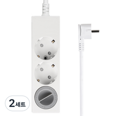 SWEET HOME 韓國製造 接地 一般 超薄扁平延長線插座 3孔 HOME-MO16-3 + 安全蓋, 0.7m, 白色, 2套
