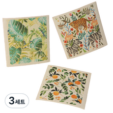 brwd魔術纖維素藝術花園廚房毛巾 3件組, 3組