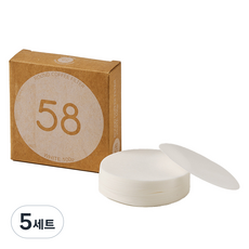 빈플러스 라운드 커피필터 화이트 58mm, 100개, 5세트
