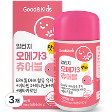 GoodnKids 孩童Omega-3咀嚼錠, 90顆, 3罐
