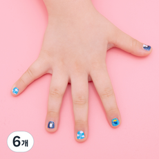 글로시블라썸 프린세스 젤리카 어린이 젤 네일 스트립, 아이스 펭귄, 6개