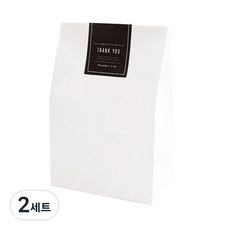 Bom91 白色紙袋 中 50入 + 黑色感謝封口貼紙 50入, 混合顏色, 2套