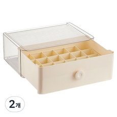 iCozy 甜甜圈可堆疊式滑動襪子內衣收納盒 24格, 2個, 象牙白