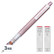 유니 쿠루토가 샤프 스탠다드 모델 베이비핑크 M5-450 + 쿠루토가 전용 샤프심 B 2p 세트, 0.5mm, 3세트