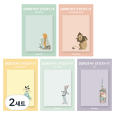 Monolike 桃樂絲便利貼5款套組, 桃樂絲, 膽小獅, 稻草人, 錫樵夫, 奧茲, 2套
