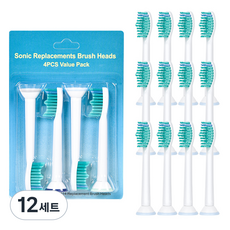 온비유 필립스 소닉케어 전동칫솔 호환 리필모 4개입, 프로리절트, 12세트
