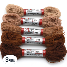 JoyJasu Appleton 羊毛繡線 5件組, 3套, 301, 302, 303, 304, 305