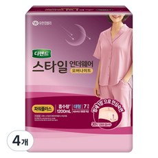 디펜드 여성용 스타일 언더웨어 오버나이트 성인기저귀, 대형, 7개입, 4개