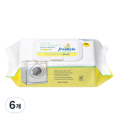 프레시클 건조기 시트 섬유유연제 파우더리 프로랄 향 본품, 80개입, 6개