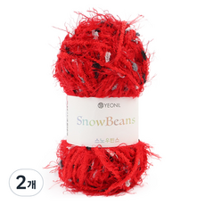 YEONIL Brand Yarns 雪豆毛線, 17 紅灰色毛球線, 2個