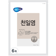 영진그린식품 미담 굵은소금 천일염, 1kg, 6개