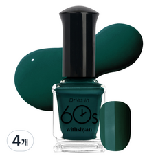 withshyan 60秒指甲油, M157溫柔綠, 9ml, 4個