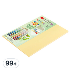 종이문화 뉴씨플레인 얇은 양면색상지 120g No 10 미색, 99개