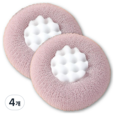 Jo&J 柔軟身體海綿沐浴巾, 1入, 4個, 薰衣草紫