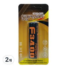 페어맨 리튬이온 F3400 3350mAh 브리스타 포장 스몰캡 좁은단자형 충전지, 1개입, 2개