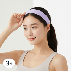 걸핀스 넓고 짱짱한 고탄력 요가 런닝 운동 헤어밴드 1603, 퍼플, 3개