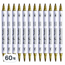 Touchfeel雙頭壓克力高光麥克筆, 60個, 金色