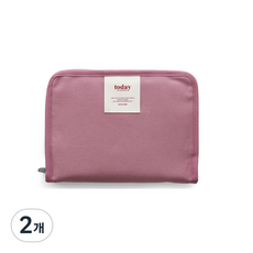 Funny Made Today帆布筆記本收納包, 淺粉色, 2個