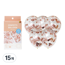 Wow Party Korea五彩紙屑氣球, 方形玫瑰金, 15個