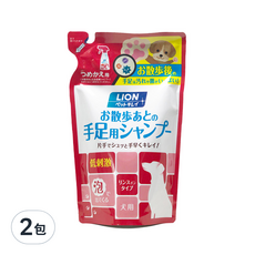 LION 獅王 散步後手足清潔泡泡慕斯 犬用 補充包 - 低刺激, 泡沫型, 220ml, 2包