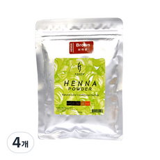 코겐 헤나파우더 염색약 100g, 브라운, 4개