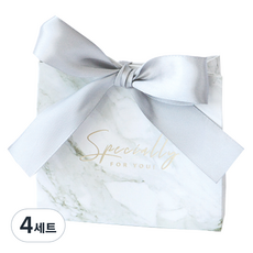 답례품포장 사각 미니 상자 10p + 리본 10p, 혼합 색상, 4세트