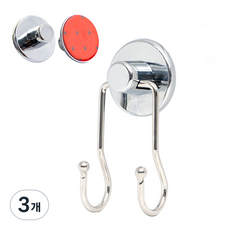 3M 黏貼式 2p掛鉤, 銀色, 3個