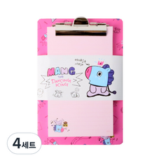 라인프렌즈 BT21 클립보드 + 패드 세트 155 x 250 mm, 망, 4세트