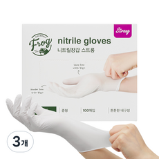 프로그 니트릴장갑 3.8 파우더 프리, 화이트, 중(M), 3개