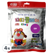 티티 클레이, 보라, 120g, 4개