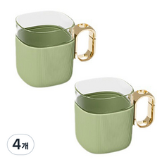 THE ZAKKA 圓方形浴室漱口杯, 綠色, 4個