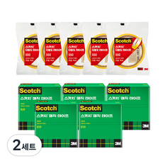 쓰리엠 다용도 테이프 550 리필 12mm x 20m 5p + 매직 테이프 리필 18mm x 15m 5p, 혼합색상, 2세트