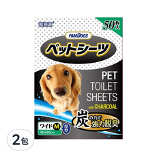 PAMDOGS 幫狗適 寵物竹炭尿布 厚型 45x60cm 50片 100片, M 60 x 45cm, 2包