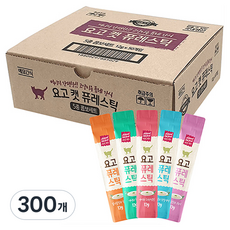 요고펫푸드 캣 퓨레스틱 짜먹는 간식 5종, 혼합맛(닭가슴살/고등어), 혼합맛(닭가슴살/흰살생선), 혼합맛(닭가슴살/참치), 혼합맛(연어/황태), 혼합맛(연어/오리안심살), 12g, 300개