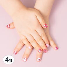 Bong Bong Friends Nail Friends Bong Bong 3~7歲兒童用黏貼式美甲, 亮片粉紅, 4個