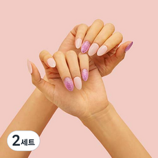 힙칙 네일드 잇 세미 큐어 젤 네일 스트립, 파뷸러스 핑크, 2세트