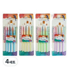조르조네 솔리드 수채화 붓 4p x 4종 세트, 17.5cm, 19cm, 18cm, 16.5cm, 4세트