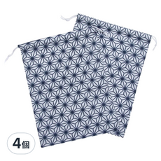 日本 Astro 日本健身旅行幾何麻葉鞋袋/收納袋 822-32, 4個, 藍色