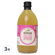 힐필드 유기농 사과식초, 3개, 500ml