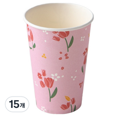 소소모소 튤립 종이컵 340ml, 15개, 25개입