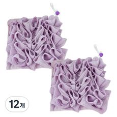 可裝入肥皂的去角質沐浴球, 紫色, 12個, 1入