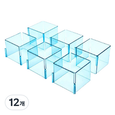 Andami 衣櫃隔板整理盒 多用途收納盒 7 x 7 x 6 cm, 淺藍色, 12個