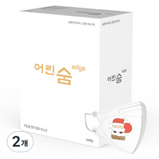 어린숨 엣지 크리스마스 에디션 새부리형 컬러 입체 마스크 중형, 30개입, 2개, 혼합색상